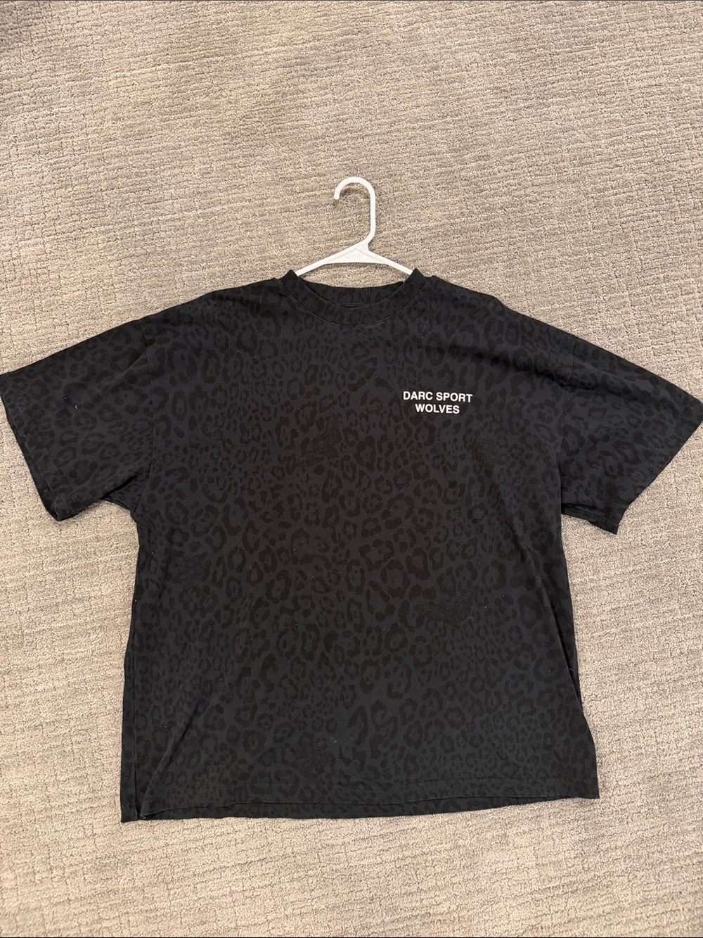 Darc Sport Black Subtle Leopard-Print Short Sleeve Tee